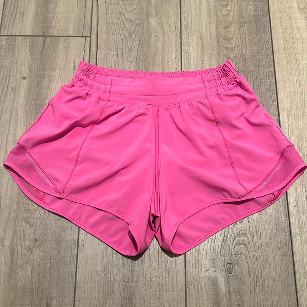 Lululemon hotty hot high rise sonic pink shorts